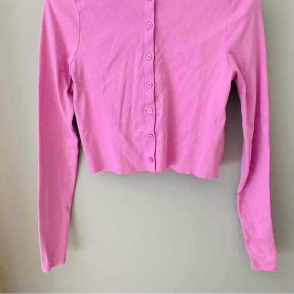 Urban Outfitters Button Up Sweater Pink Sz Medium - Picture 3 of 9